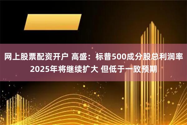 网上股票配资开户 高盛：标普500成分股总利润率2025年将继续扩大 但低于一致预期